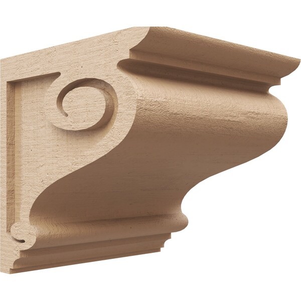 Ekena Millwork 11"W x 11"D x 11"H Wide Scroll Rough Cedar Woodgrain TimberThane Corbel, Primed Tan CORUR11X11X11SCRRCPR - main
